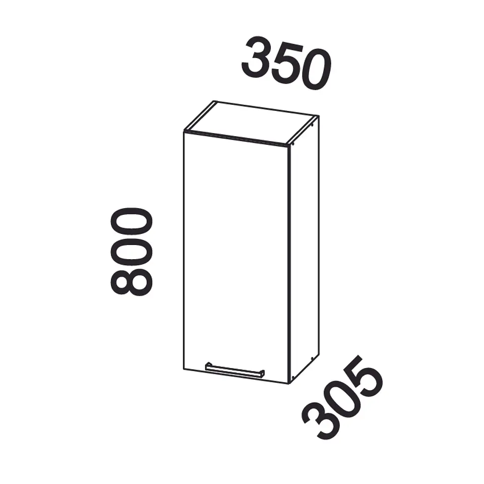 Mueble mural 35x80x30 cm blanco 2