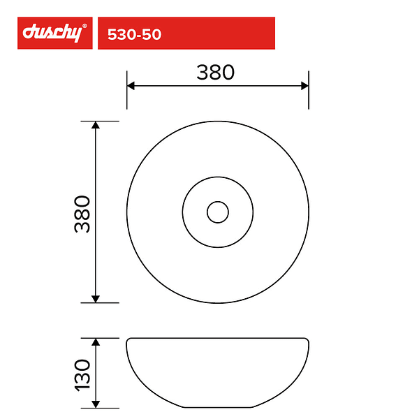 Lavamanos loza redondo 38x38x13 cm 2