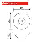 Lavamanos loza  42x42x15,5 cm Cono 2