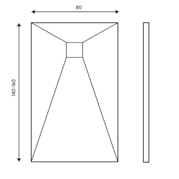 Receptáculo de ducha rectangular 140x80 cm 4