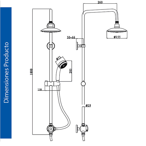 Columna de Ducha - Basic 4