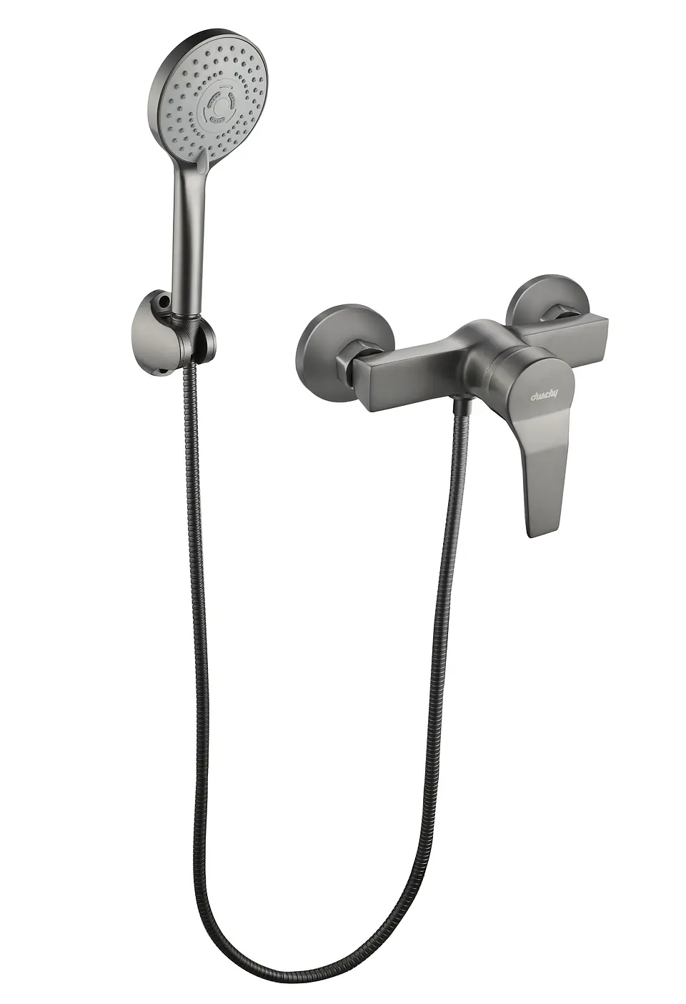 Monomando Solo Ducha Compass Gun Metal 4