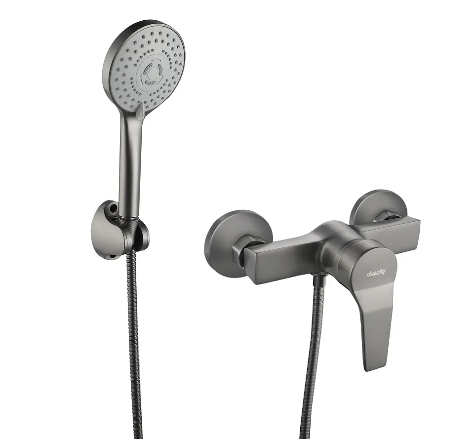 Monomando Solo Ducha Compass Gun Metal 1