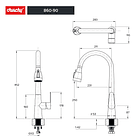 Monomando Cocina Extraible Gun Metal Coolstar 7