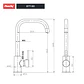 Monomando Lavaplatos Abisko Cuello Largo Brushed Nickel Coolstart - Miniatura 5