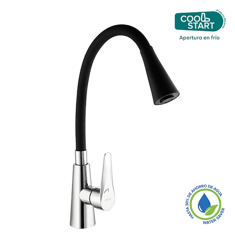 Monomando cocina - Flexible negro Coolstart