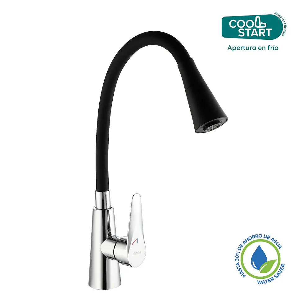 Monomando cocina - Flexible negro Coolstart 1