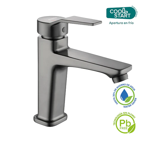 Monomando Lavamanos Compass Gun Metal Coolstart