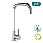 Monomando Lavaplatos Abisko Cuello Largo Brushed Nickel Coolstart 1