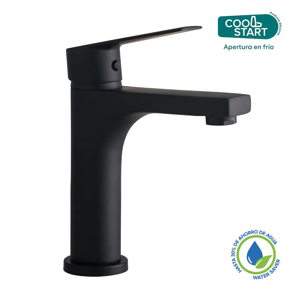 Monomando Lavatorio Upsala Matte Black Coolstart 1