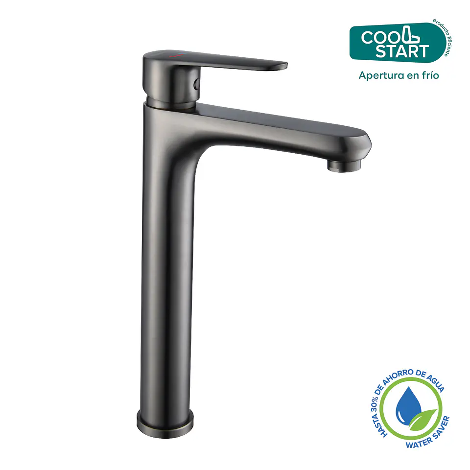 Monomando Lavamanos Alto Aren Gun Metal Coolstart 1