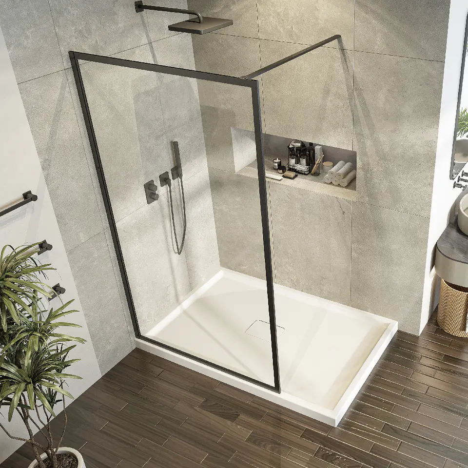 Mampara Premium Fija Matte Black 100 cm 7