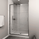 Mampara corredera frontal PREMIUM Gun Metal 160X190 cm 1