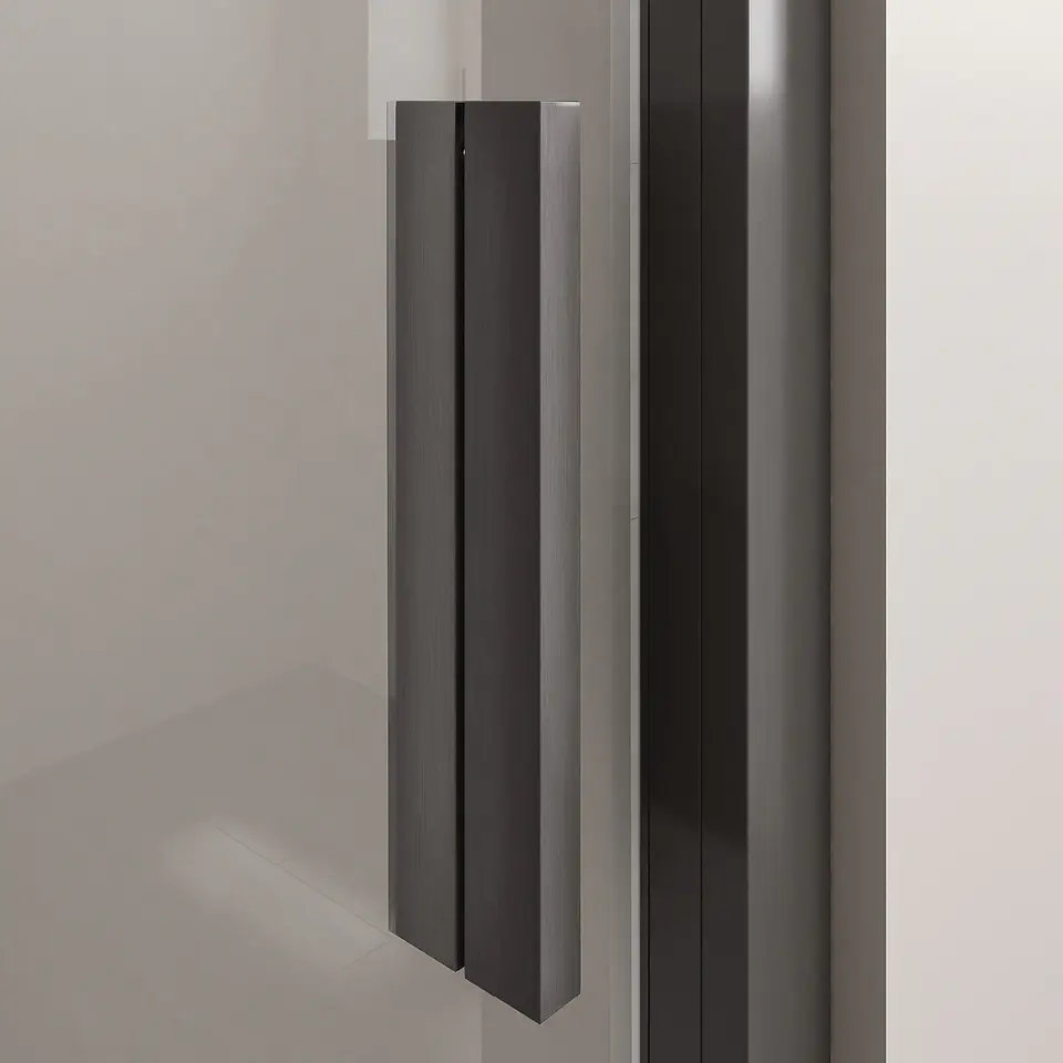 Mampara corredera frontal PREMIUM Gun Metal 160X190 cm 3