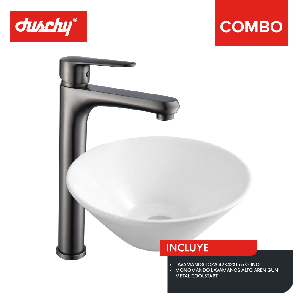 MONOMANDO LAVAMANOS DUSCHY ALTO AREN GUN METAL COO