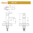 Monomando Lavamanos Square Cromo 4