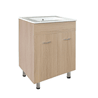 COMBO MUEBLE BAÑO ABISKO MADERA VETADA 610X870X466 2P EKO PLUS SIFON PLASTICO 2