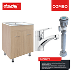 COMBO MUEBLE BAÑO ABISKO MADERA VETADA 610X870X466 2P EKO PLUS SIFON PLASTICO 1