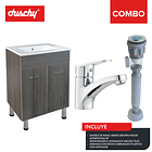 COMBO MUEBLE BAÑO ABISKO BROWN WOOD 610X870X466 2P EKO PLUS SIFON PLASTICO 1