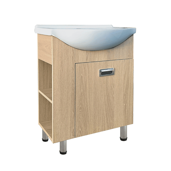COMBO MUEBLE BAÑO KALMAR MADERA VETADA 600X830X430 1P EKO PLUS SIFON PLASTICO 2