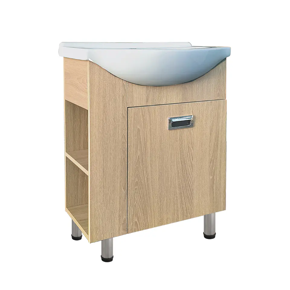 Combo mueble baño kalmar madera vetada 600x830x430 1p eko plus sifon plastico 2