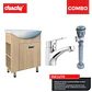 Combo mueble baño kalmar madera vetada 600x830x430 1p eko plus sifon plastico - Miniatura 1