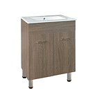 COMBO MUEBLE BAÑO ABISKO NOGAL VETADO 610X870X466 2P EKO PLUS SIFON PLASTICO 2