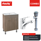 COMBO MUEBLE BAÑO ABISKO NOGAL VETADO 610X870X466 2P EKO PLUS SIFON PLASTICO 1