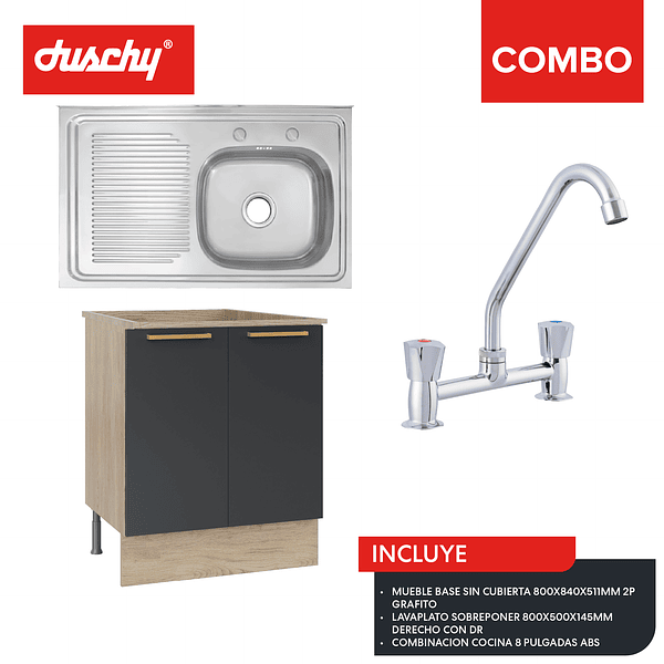 COMBO MUEBLE COCINA - KIT 80 DERECHO 1