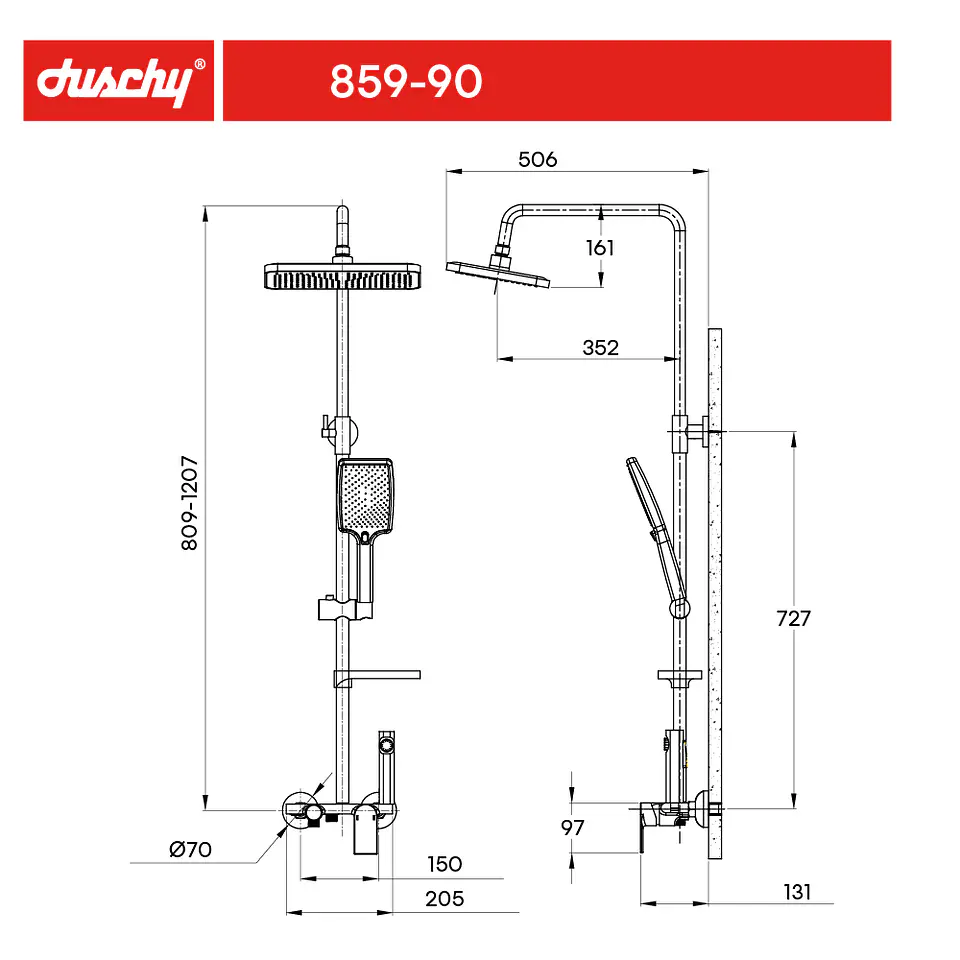 Columna de Ducha Compass con Griferia 4