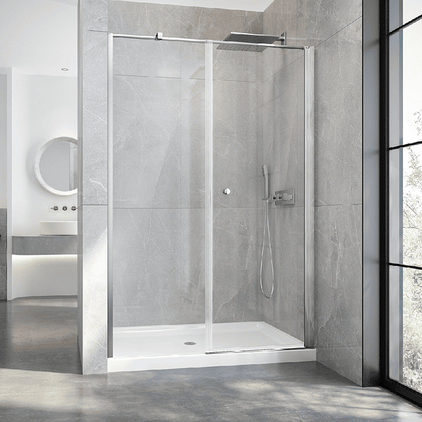 SET MAMPARA ABATIBLE CON HOJA FIJA PARA CIERRE 110 CM 2