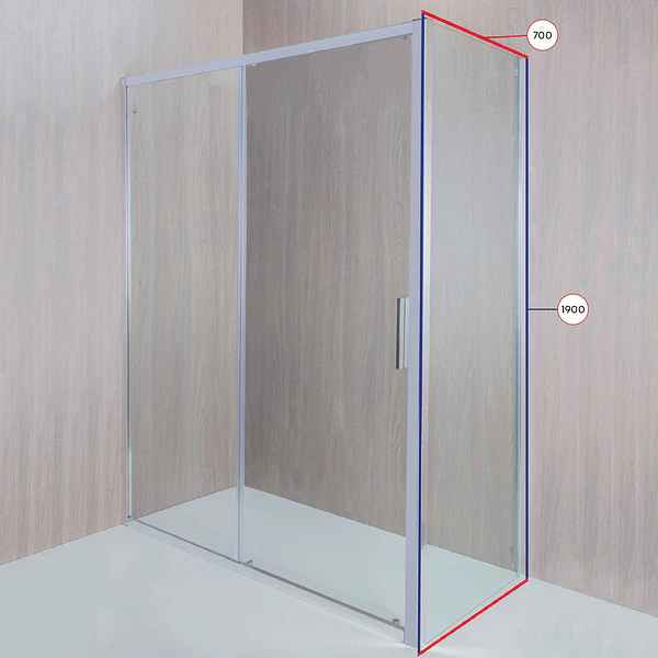 SET MAMPARA CORREDERA PARA CIERRE ESQUINA 160 X 70 CM 2
