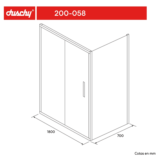 SET MAMPARA CORREDERA PARA CIERRE ESQUINA 180 X 70 CM 3