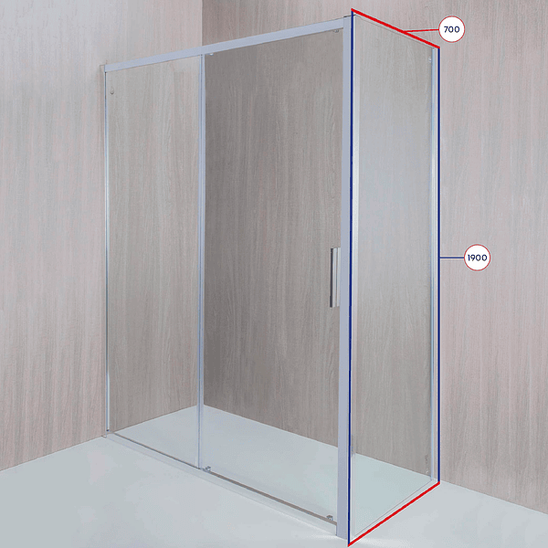 SET MAMPARA CORREDERA PARA CIERRE ESQUINA 180 X 70 CM 2