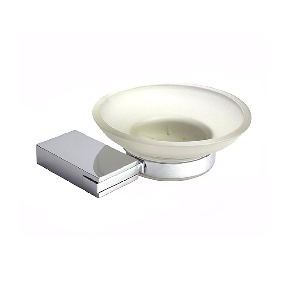 Jabonera Vidrio Zinc Cromado Edith