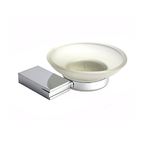 Jabonera Vidrio Zinc Cromado Edith