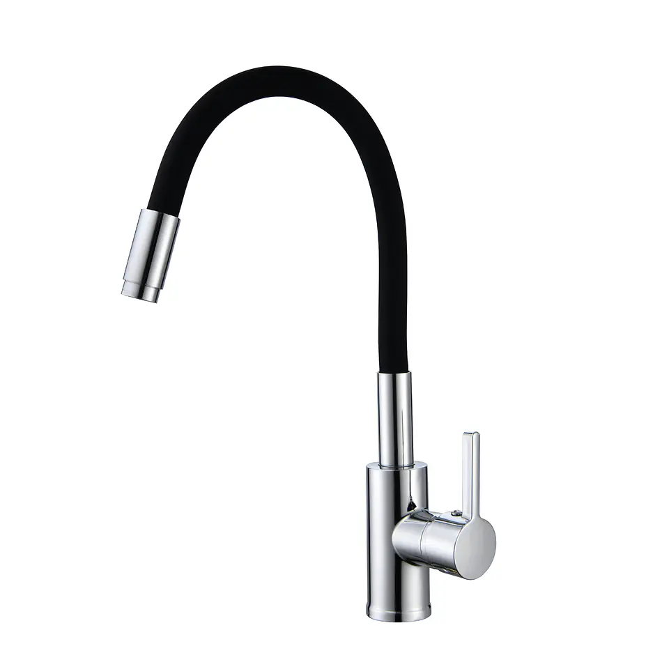 Monomando Cocina Flexible Negro Basic 1