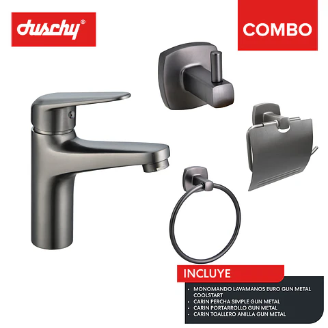 Combo Euro con accesorios fijos gun metal