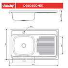 Lavaplato Sobreponer Monomando 800X500 Derecho con rebalse 3
