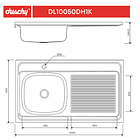 Lavaplato Sobreponer Monomando 1000X500 Derecho con rebalse 3