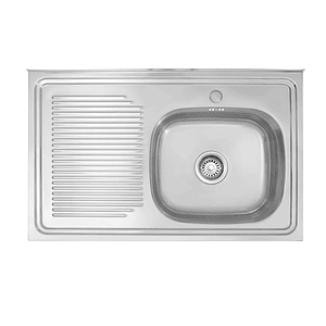 Lavaplato Sobreponer Monomando 800X500 Izquierdo con rebalse