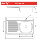 Lavaplato Sobreponer Monomando 800X500 Izquierdo con rebalse 3