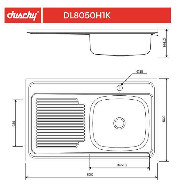 Lavaplato Sobreponer Monomando 800X500 Izquierdo con rebalse 3