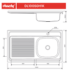 Lavaplato Sobreponer Monomando 1000X500 Izquierdo con rebalse 3