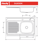 Lavaplato Sobreponer Combinacion 800X500 Izquierdo con rebalse 3