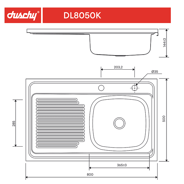 Lavaplato Sobreponer Combinacion 800X500 Izquierdo con rebalse 3