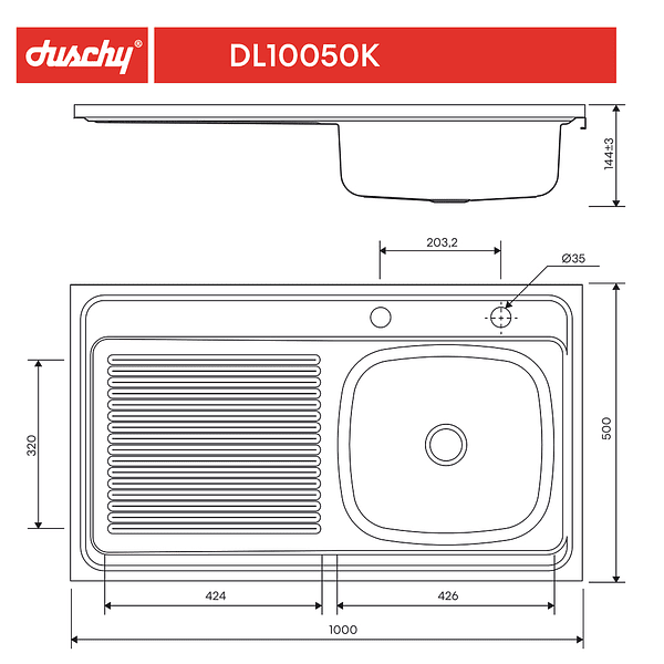 Lavaplato Sobreponer Combincion 1000X500 Izquierdo con rebalse 3
