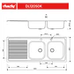Lavaplato Sobreponer Combinacion 1200X500 Izquierdo con rebalse - Miniatura 3