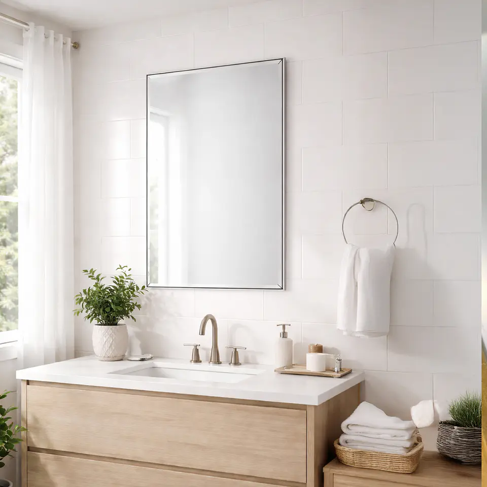 Espejo Rectangular 45x60 cm con Bisel para Baño 4
