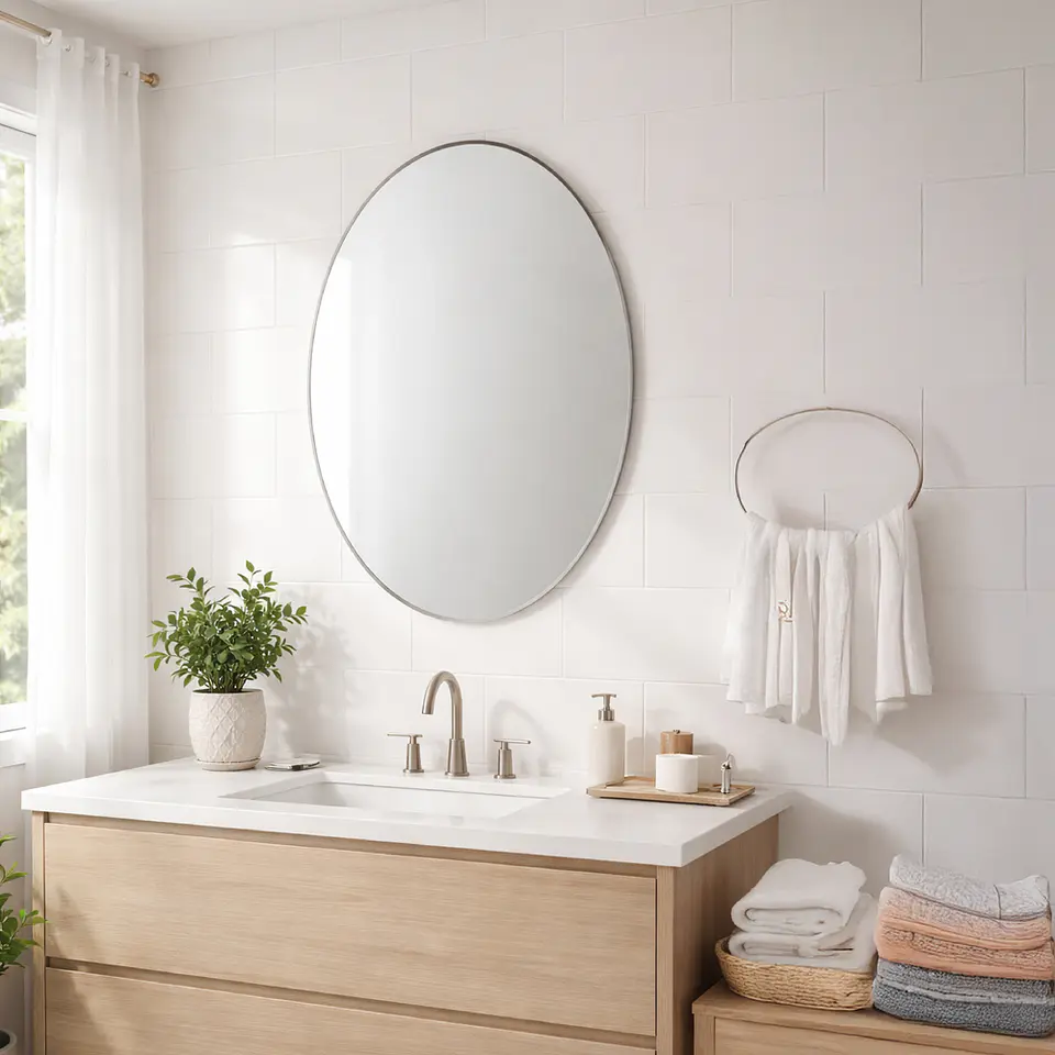 Espejo ovalado 45x60 cm con bisel para Baño  4